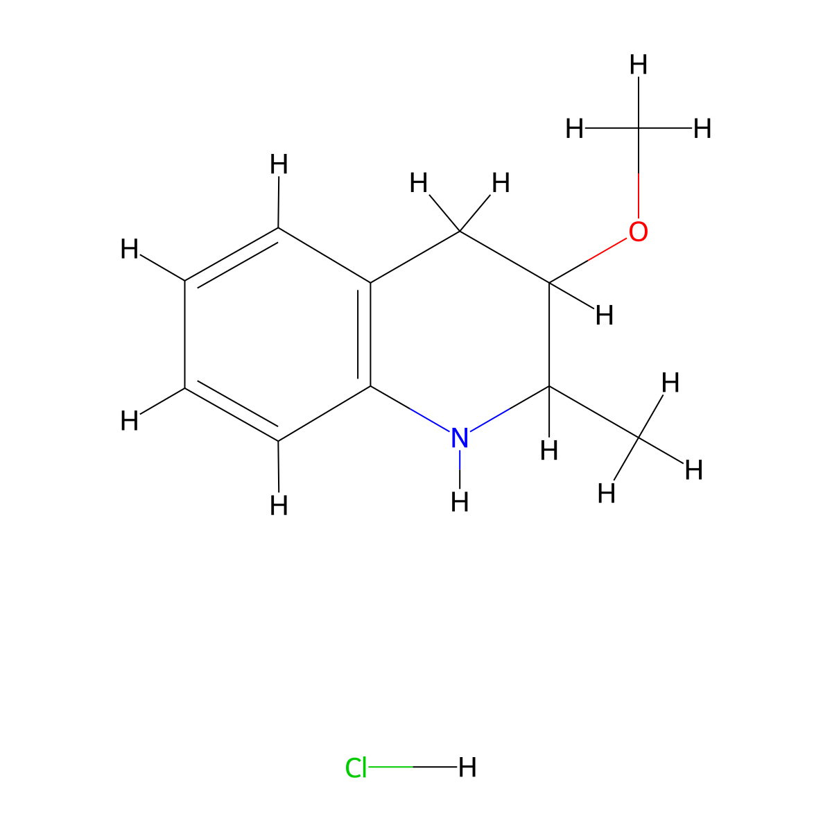 3-Methoxy-2-methyl-1,2,3,4-tetrahydroquinoline hydrochloride molecular structure, CAS 1803597-51-4