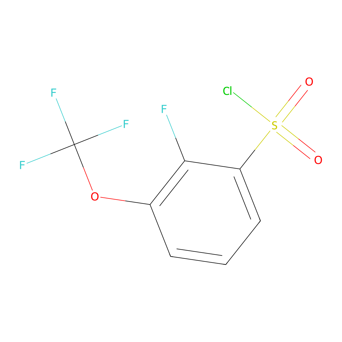 2-Fluoro-3-(trifluoromethoxy)benzene-1-sulfonyl chloride molecular structure, CAS 1803597-54-7
