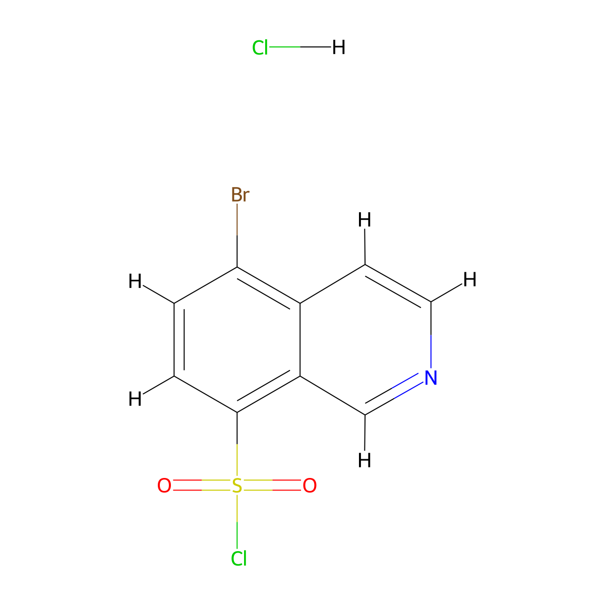 5-Bromoisoquinoline-8-sulfonyl chloride hydrochloride molecular structure, CAS 1803597-60-5