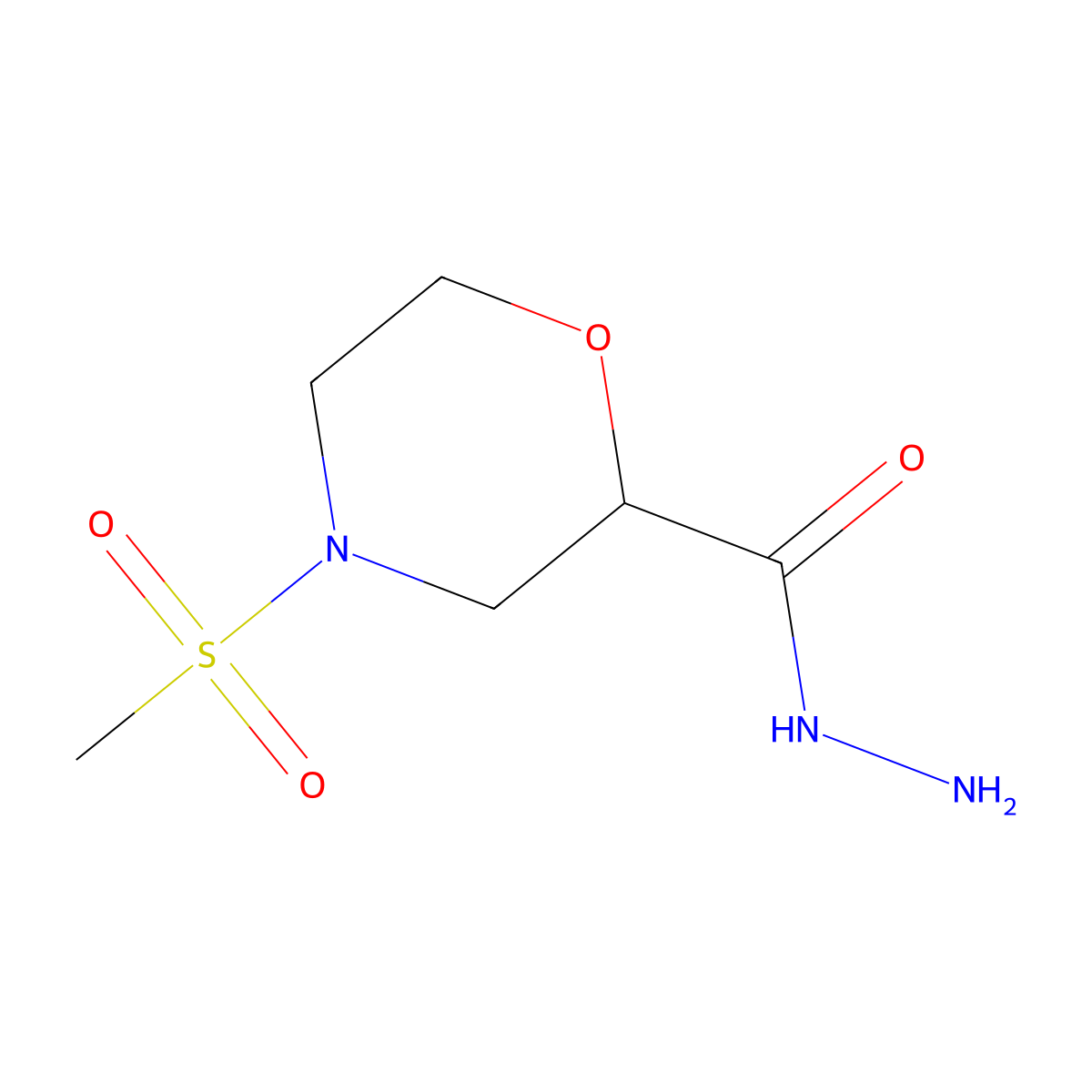 4-Methanesulfonylmorpholine-2-carbohydrazide molecular structure, CAS 1803597-61-6