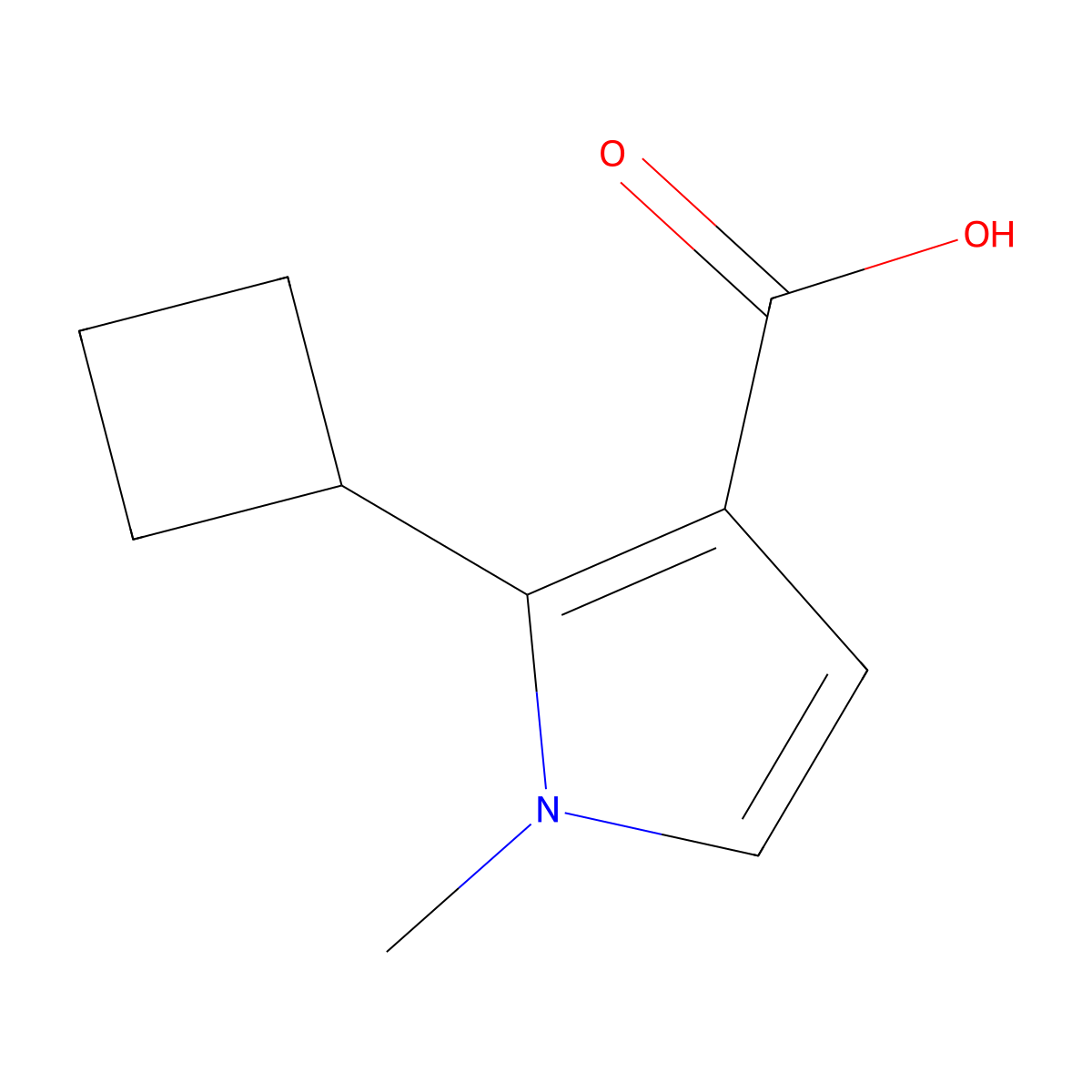 2-cyclobutyl-1-methyl-1H-pyrrole-3-carboxylic acid molecular structure, CAS 1803597-67-2
