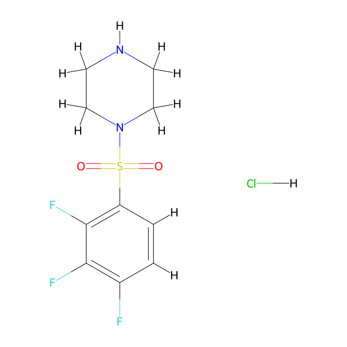 1-(2,3,4-Trifluorobenzenesulfonyl)piperazine hydrochloride molecular structure, CAS 1803597-81-0