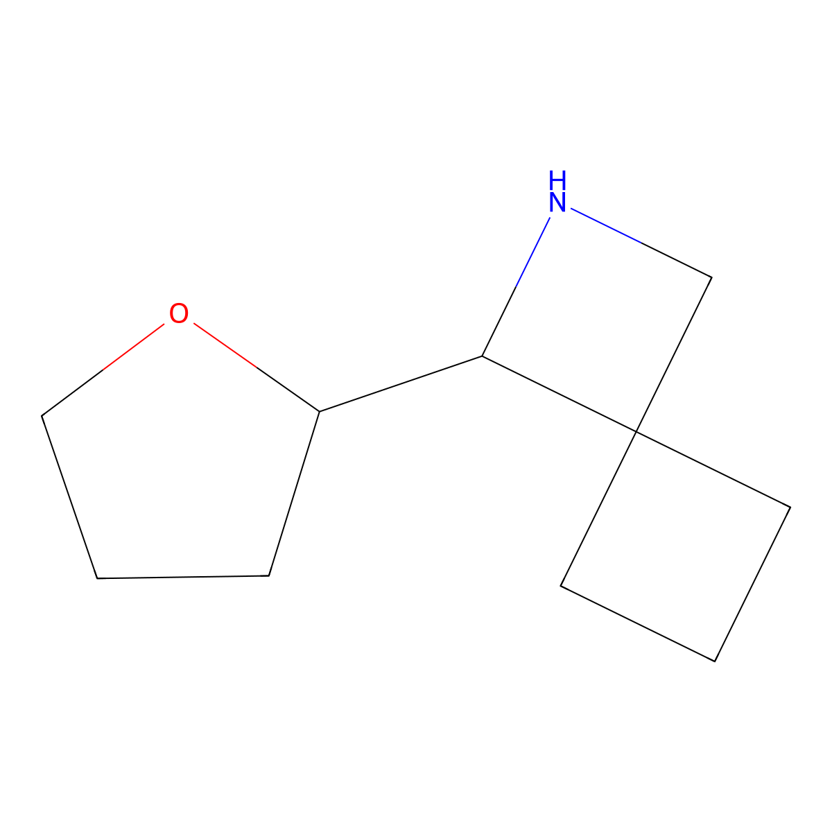 1-(Oxolan-2-yl)-2-azaspiro[3.3]heptane molecular structure, CAS 1803597-82-1