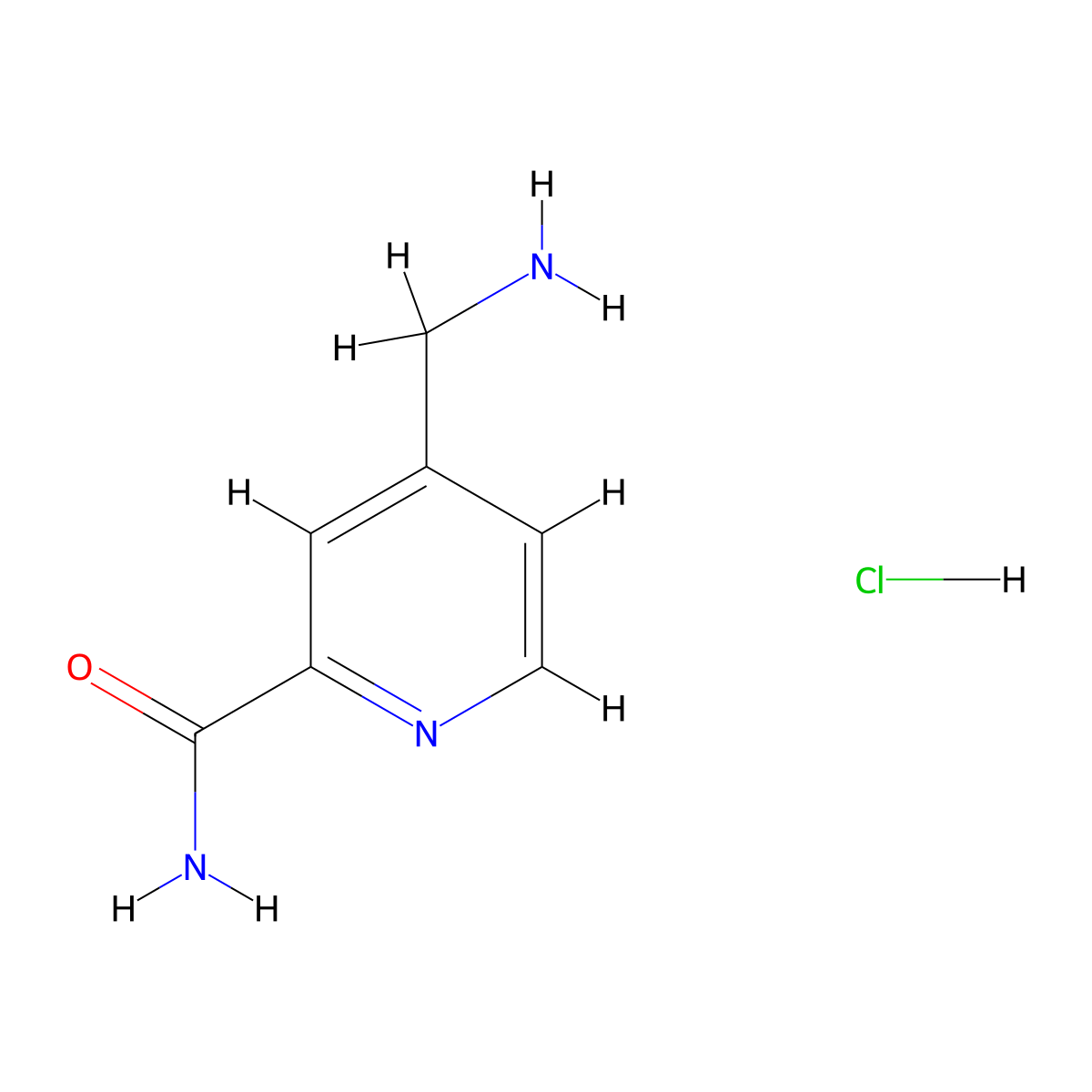 4-(Aminomethyl)pyridine-2-carboxamide hydrochloride molecular structure, CAS 1803597-96-7