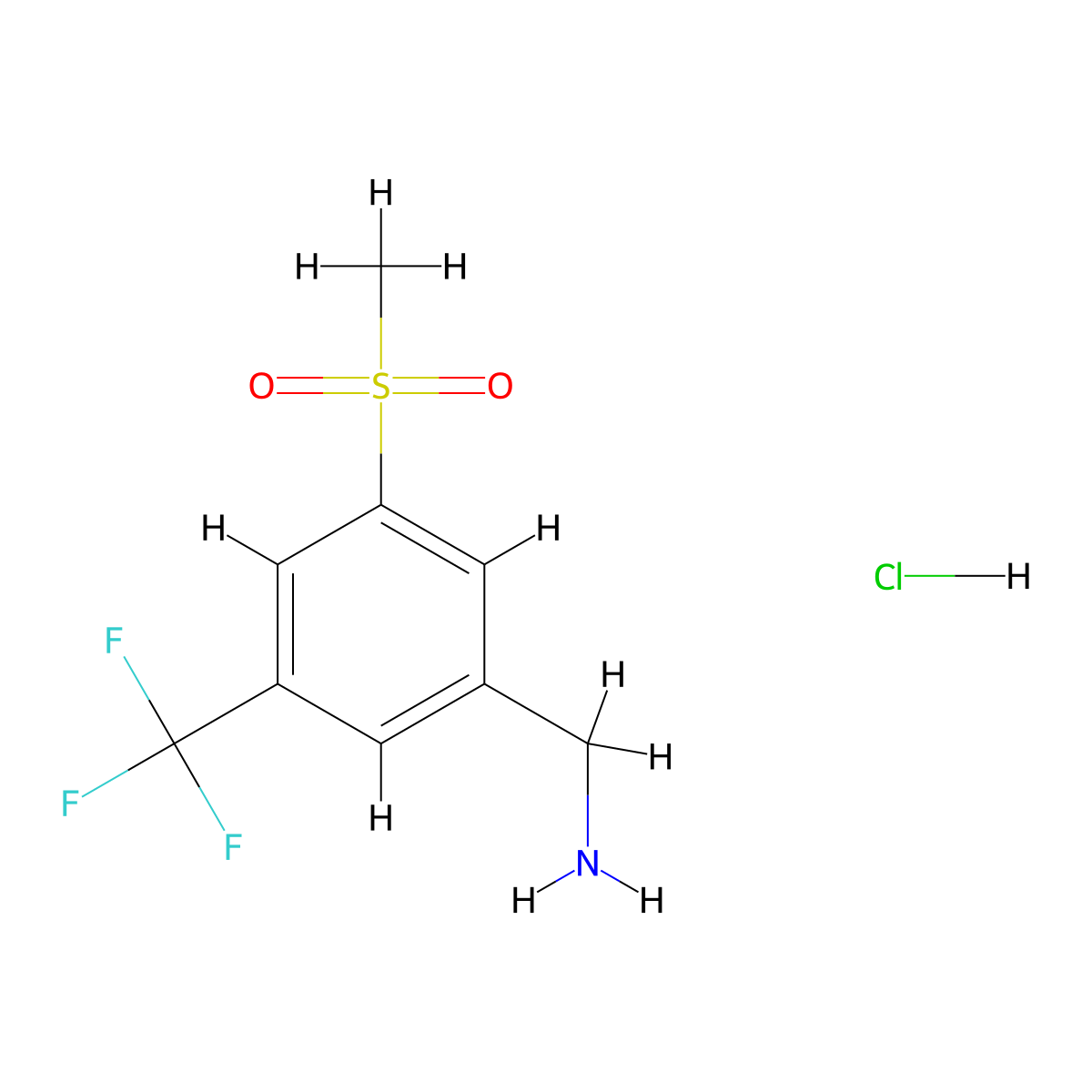 [3-Methanesulfonyl-5-(trifluoromethyl)phenyl]methanamine hydrochloride molecular structure, CAS 1803598-05-1