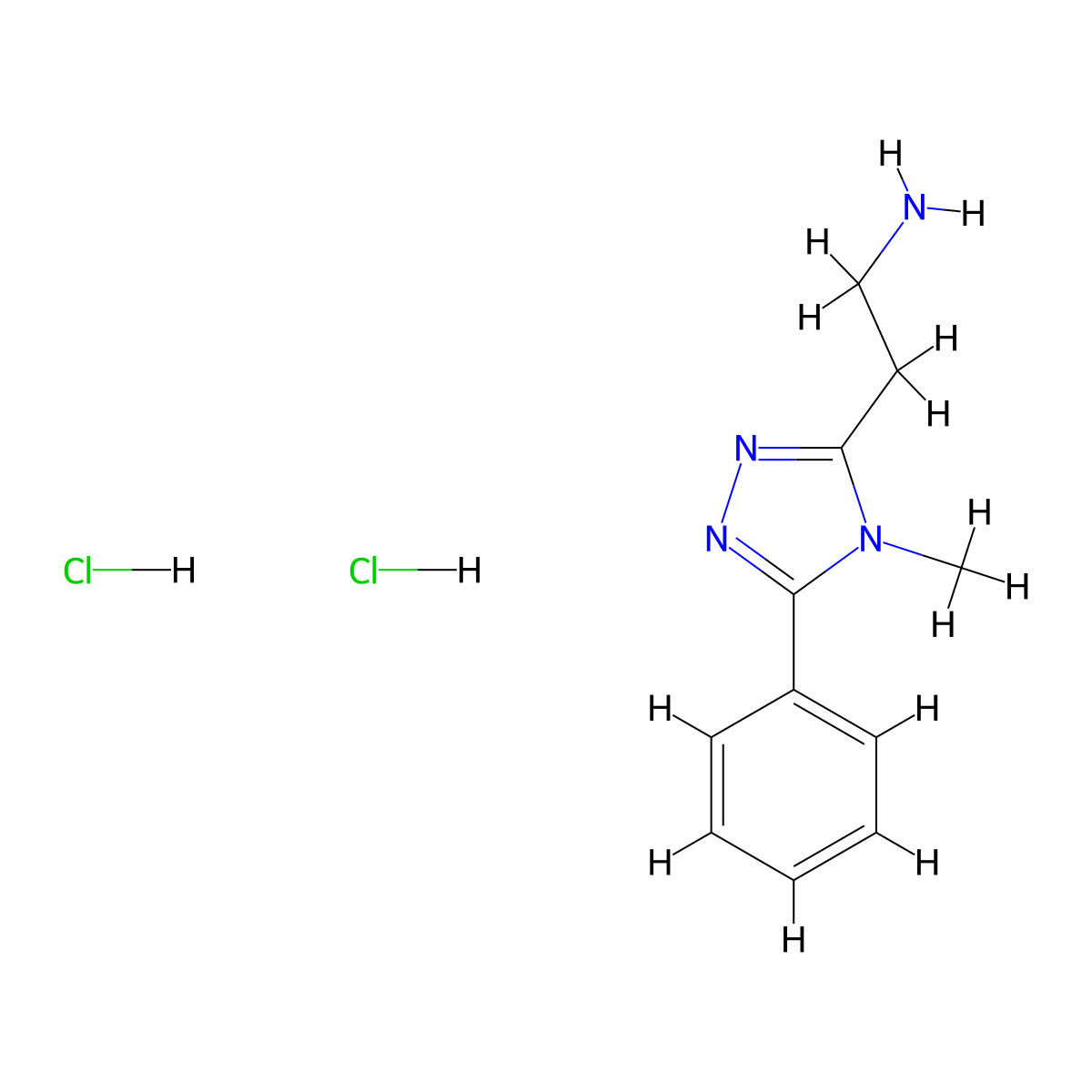 2-(4-methyl-5-phenyl-4H-1,2,4-triazol-3-yl)ethan-1-amine dihydrochloride molecular structure, CAS 1803598-28-8
