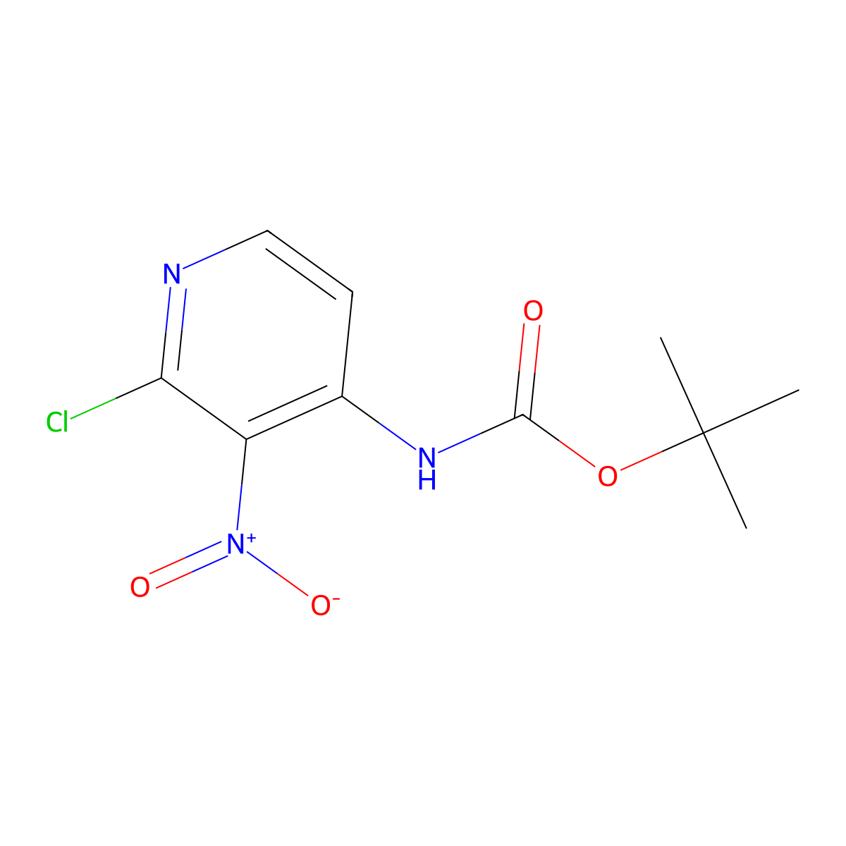 tert-butyl N-(2-chloro-3-nitropyridin-4-yl)carbamate molecular structure, CAS 1803598-41-5