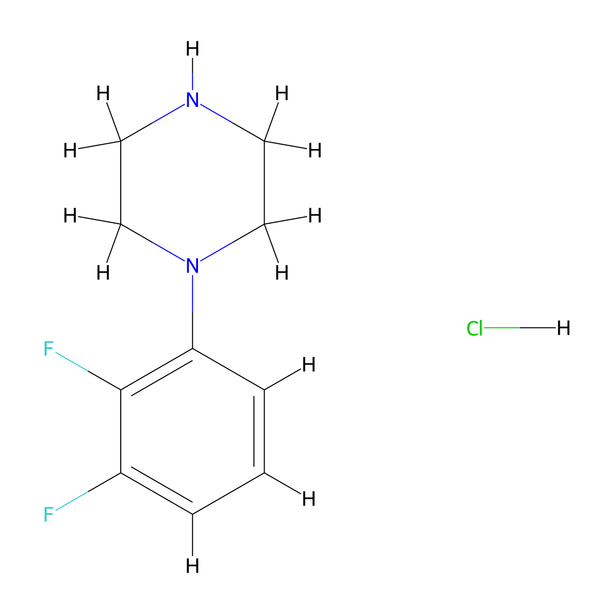 1-(2,3-Difluorophenyl)piperazine hydrochloride molecular structure, CAS 1803598-42-6