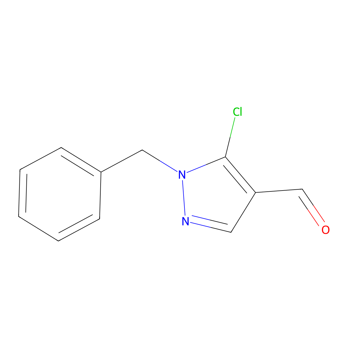 1-benzyl-5-chloro-1H-pyrazole-4-carbaldehyde molecular structure, CAS 1803598-46-0
