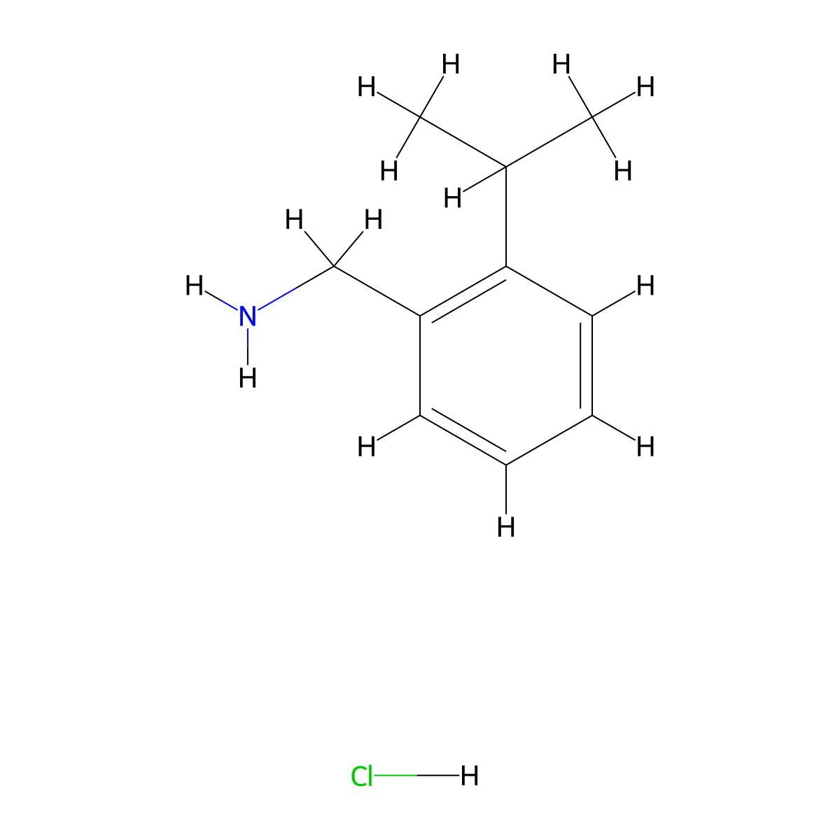 1-(2-(Propan-2-yl)phenyl)methanamine hydrochloride molecular structure, CAS 1803598-47-1