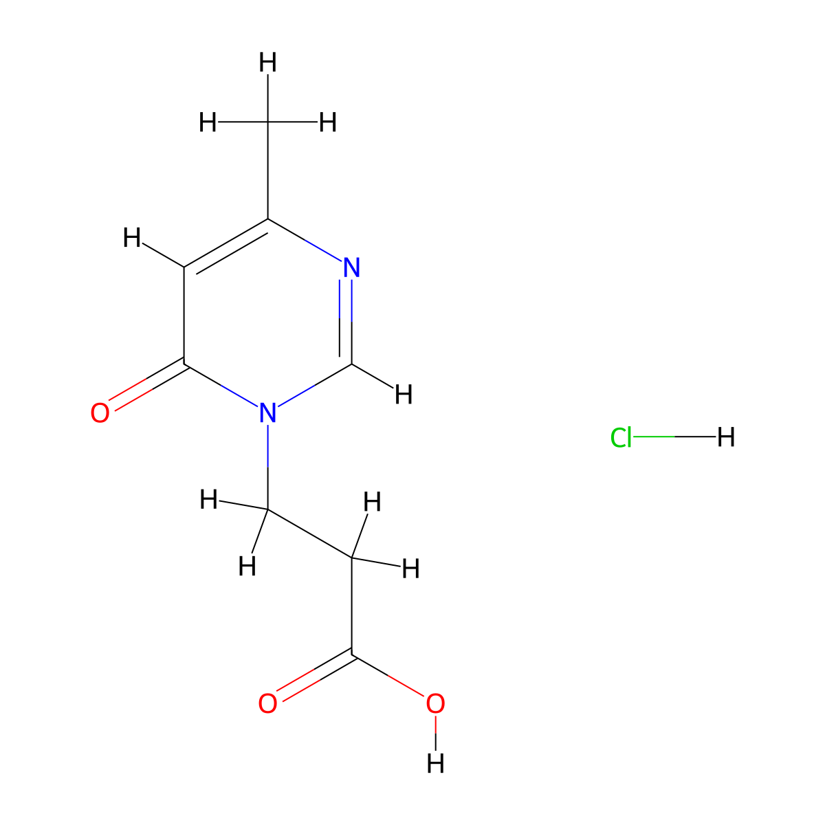 3-(4-Methyl-6-oxo-1,6-dihydropyrimidin-1-yl)propanoic acid hydrochloride molecular structure, CAS 1803598-48-2