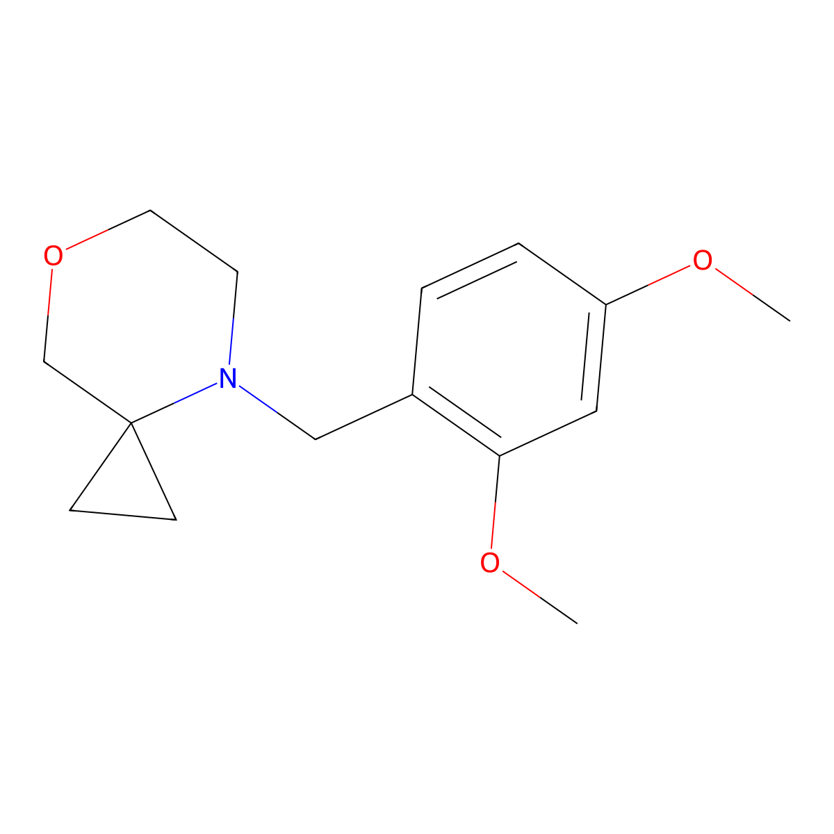 4-[(2,4-Dimethoxyphenyl)methyl]-7-oxa-4-azaspiro[2.5]octane molecular structure, CAS 1803598-51-7