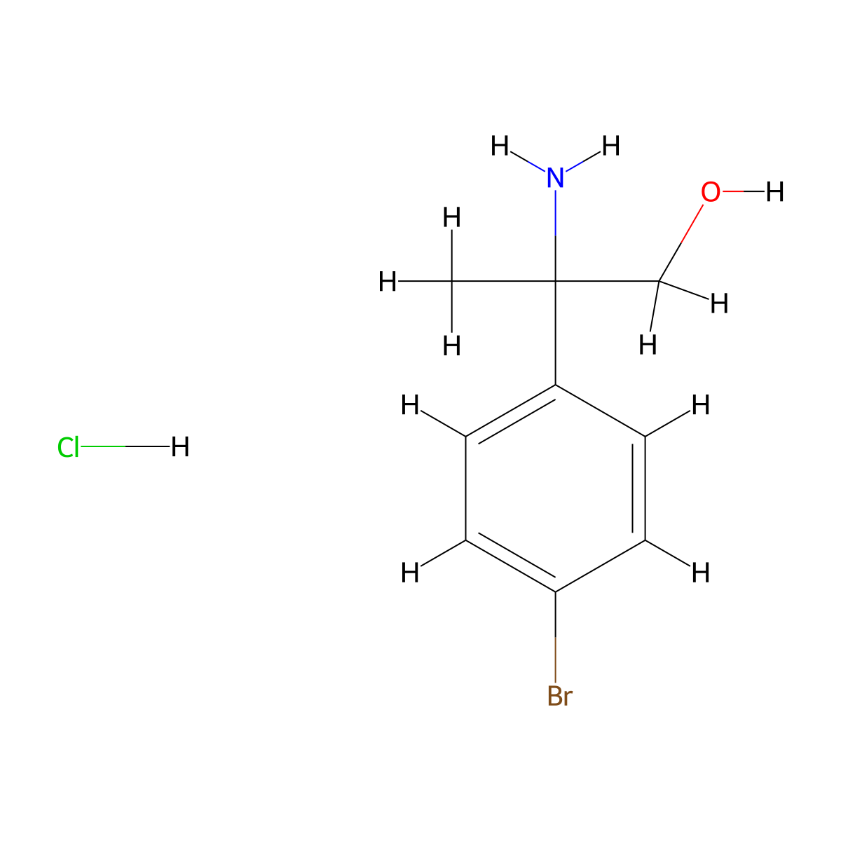 2-Amino-2-(4-bromophenyl)propan-1-ol hydrochloride molecular structure, CAS 1803598-52-8
