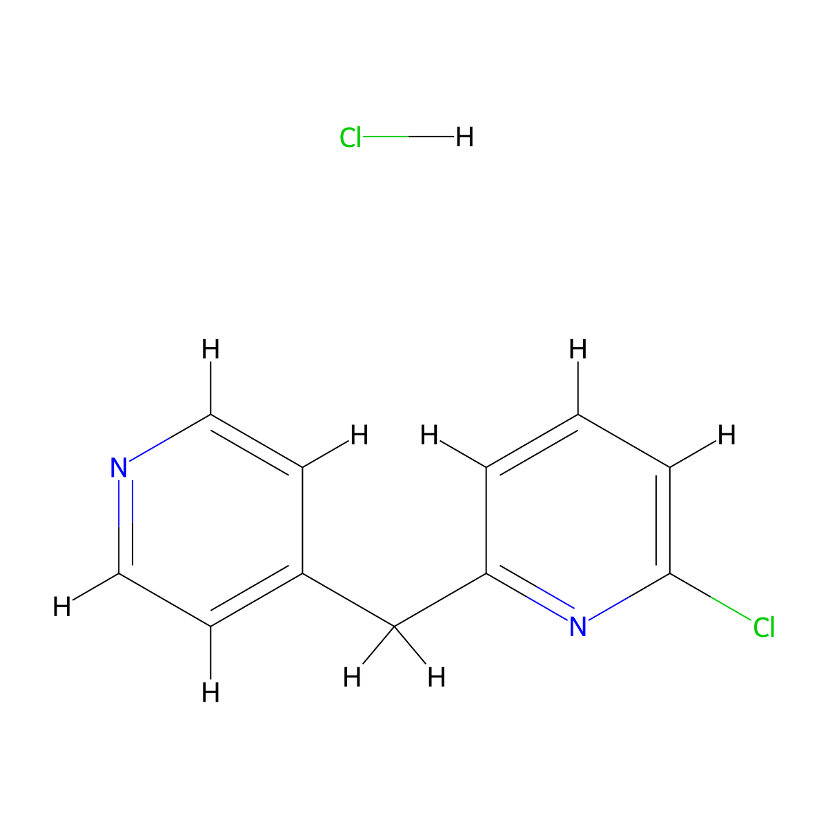 2-Chloro-6-[(pyridin-4-yl)methyl]pyridine hydrochloride molecular structure, CAS 1803598-55-1