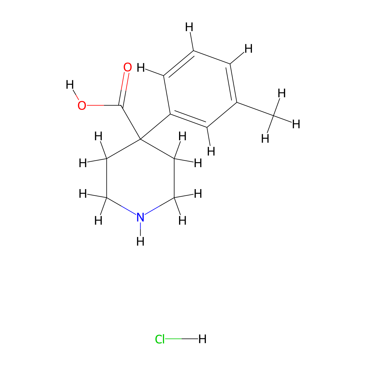 4-(3-Methylphenyl)piperidine-4-carboxylic acid hydrochloride molecular structure, CAS 1803598-61-9
