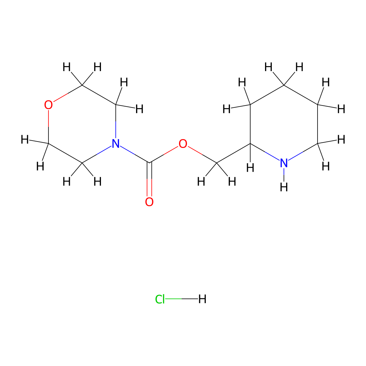 (Piperidin-2-yl)methyl morpholine-4-carboxylate hydrochloride molecular structure, CAS 1803598-62-0