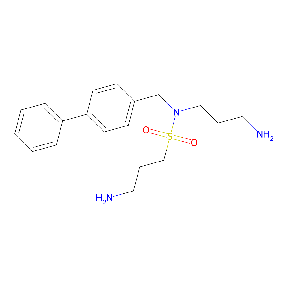 3-amino-N-(3-aminopropyl)-N-[(4-phenylphenyl)methyl]propane-1-sulfonamide molecular structure, CAS 1803598-68-6