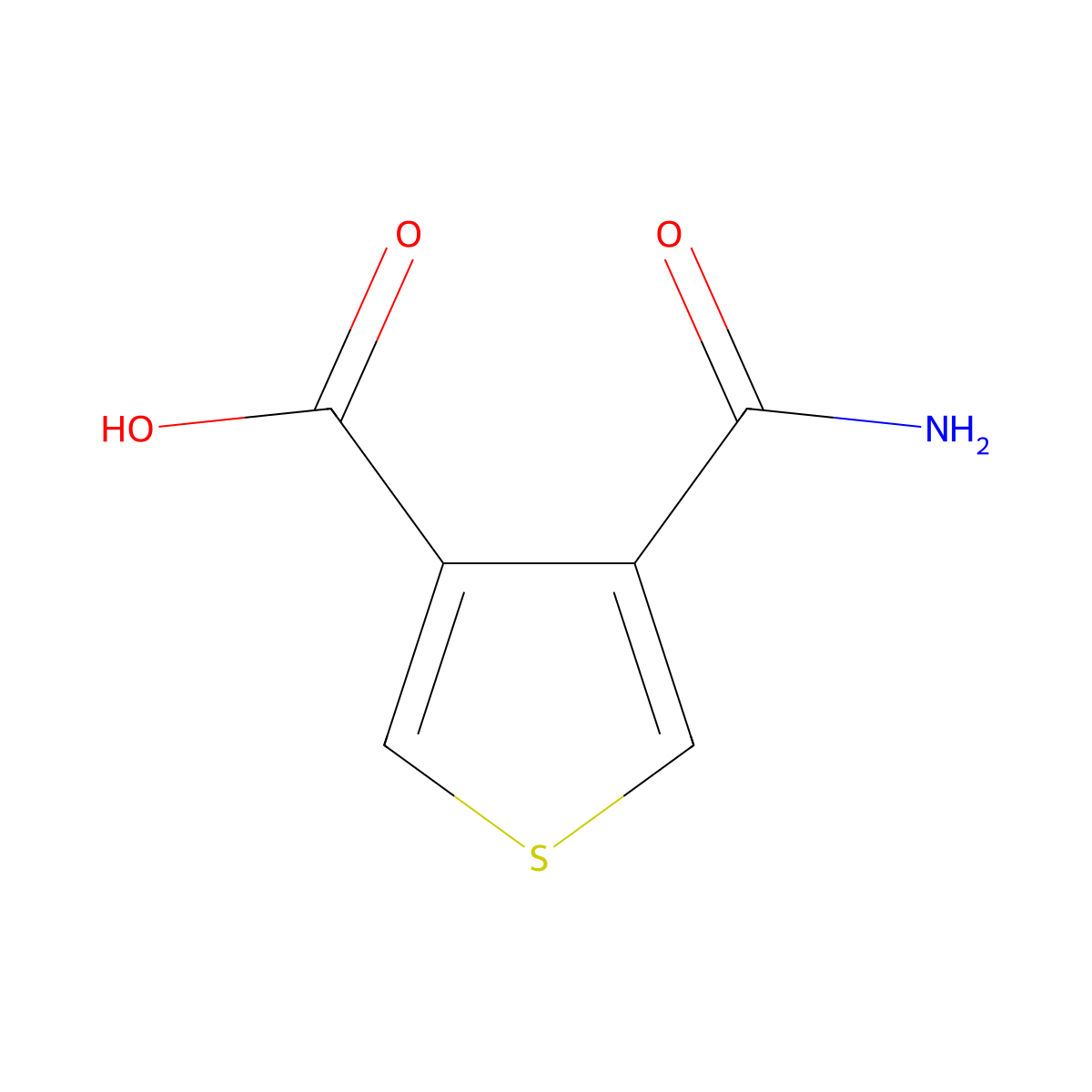 4-Carbamoylthiophene-3-carboxylic acid molecular structure, CAS 1803598-70-0