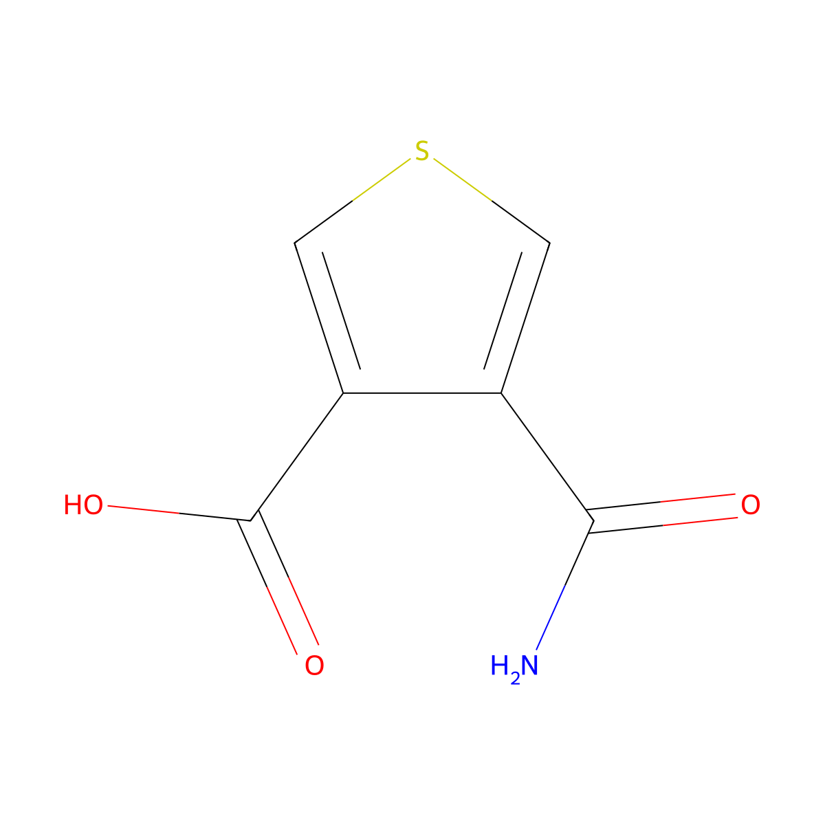 4-Carbamoylthiophene-3-carboxylic acid molecular structure, CAS 1803598-70-0
