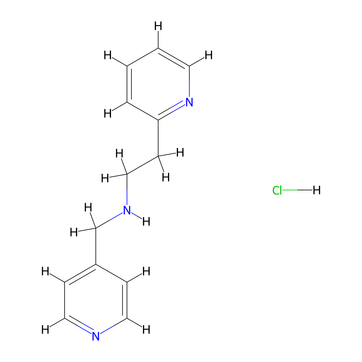 [2-(Pyridin-2-yl)ethyl](pyridin-4-ylmethyl)amine hydrochloride molecular structure, CAS 1803598-71-1