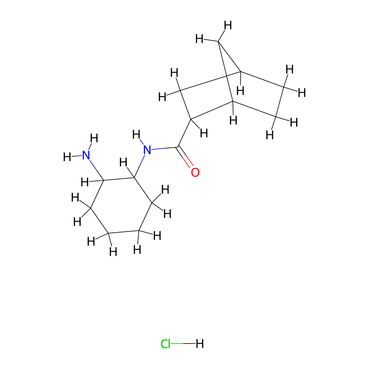 N-(2-aminocyclohexyl)bicyclo[2.2.1]heptane-2-carboxamide hydrochloride molecular structure, CAS 1803598-79-9