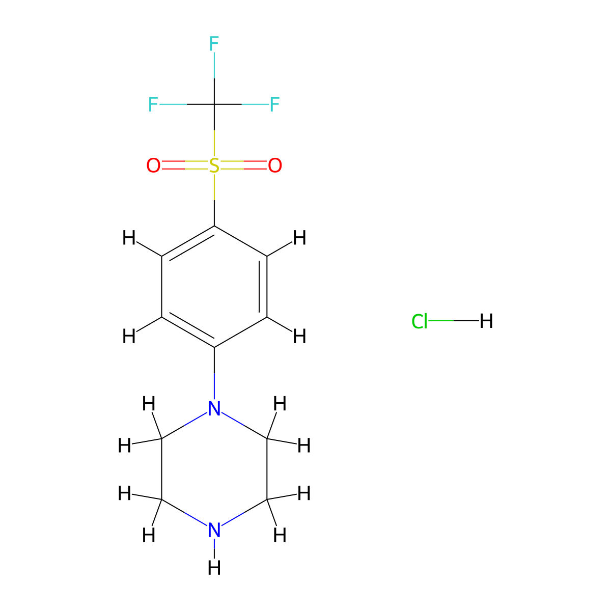 1-(4-Trifluoromethanesulfonylphenyl)piperazine hydrochloride molecular structure, CAS 1803598-81-3