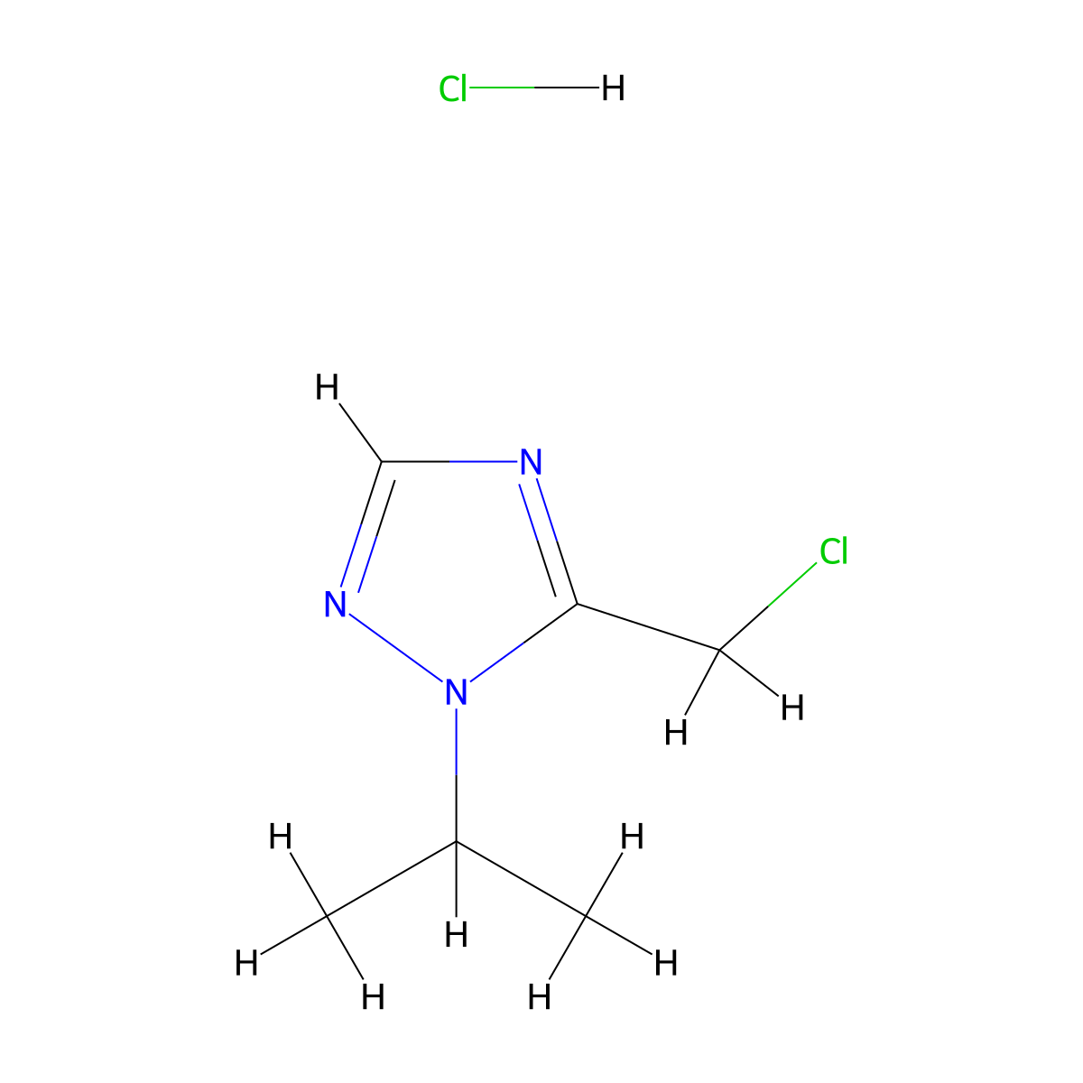 5-(chloromethyl)-1-(propan-2-yl)-1H-1,2,4-triazole hydrochloride molecular structure, CAS 1803598-82-4