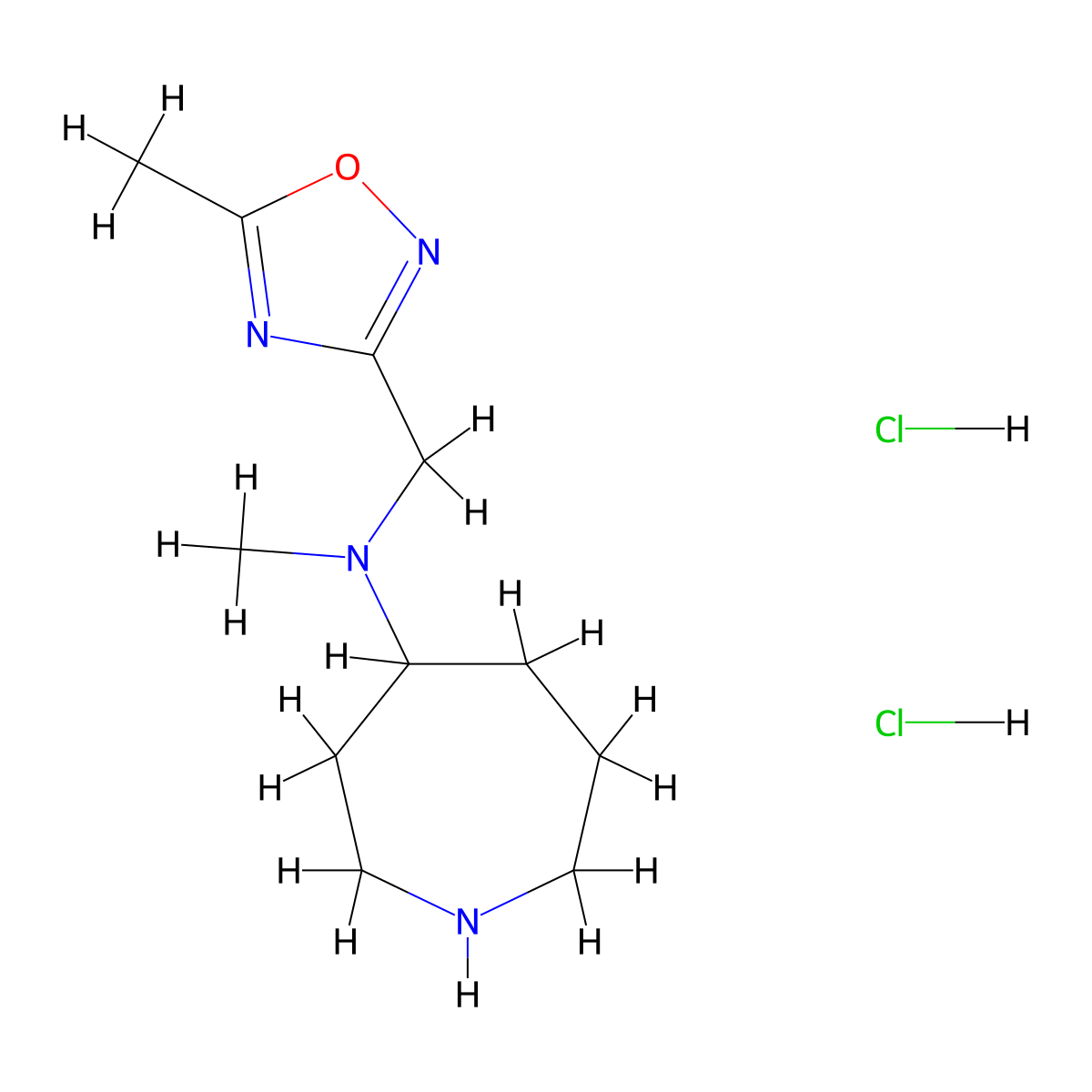 N-Methyl-N-[(5-methyl-1,2,4-oxadiazol-3-yl)methyl]azepan-4-amine dihydrochloride molecular structure, CAS 1803598-84-6