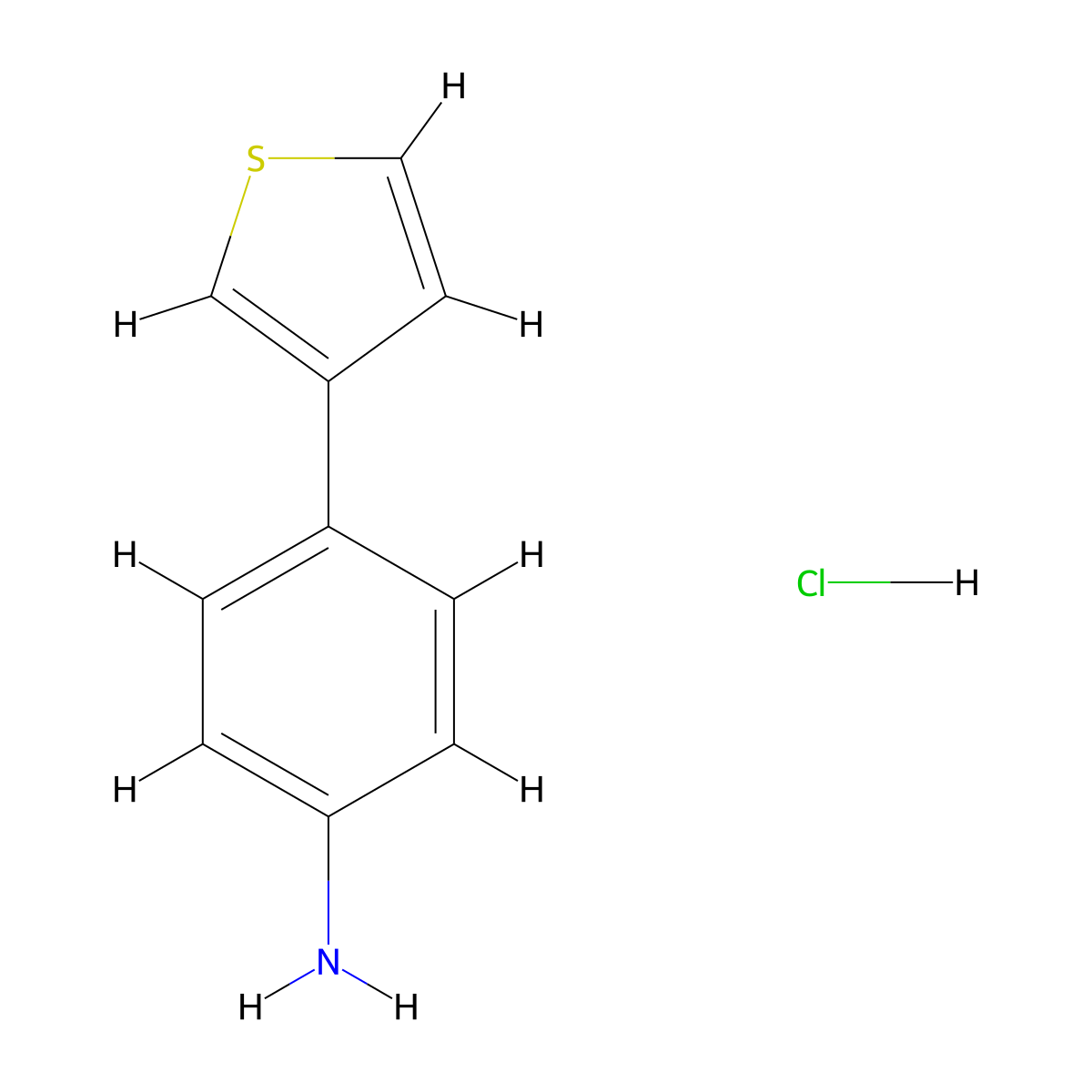 4-(Thiophen-3-yl)aniline hydrochloride molecular structure, CAS 1803598-86-8