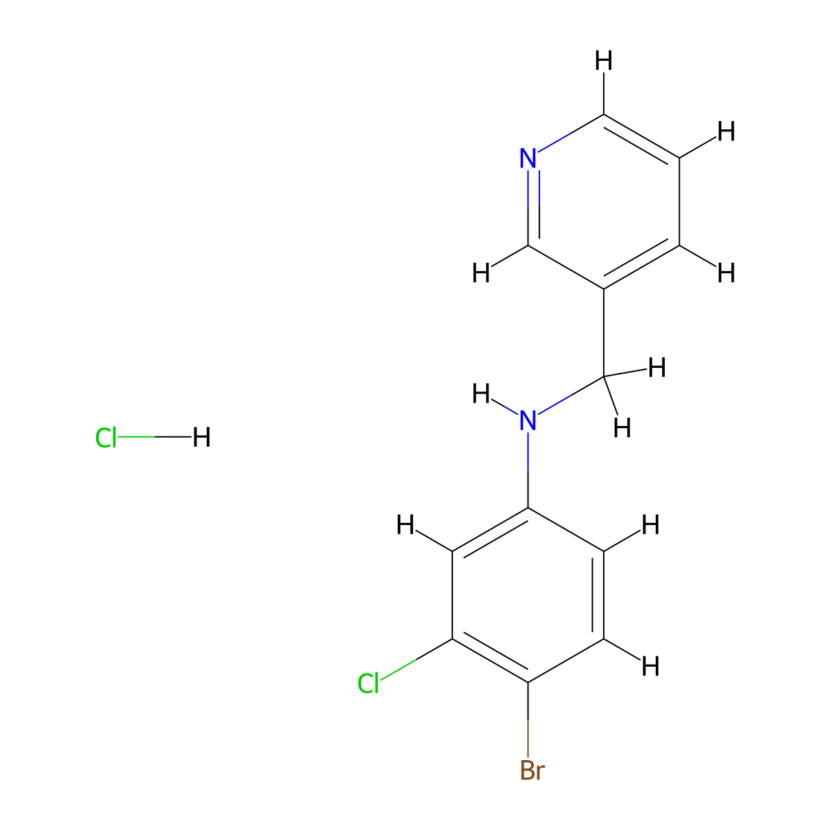 4-bromo-3-chloro-N-(pyridin-3-ylmethyl)aniline hydrochloride molecular structure, CAS 1803598-87-9