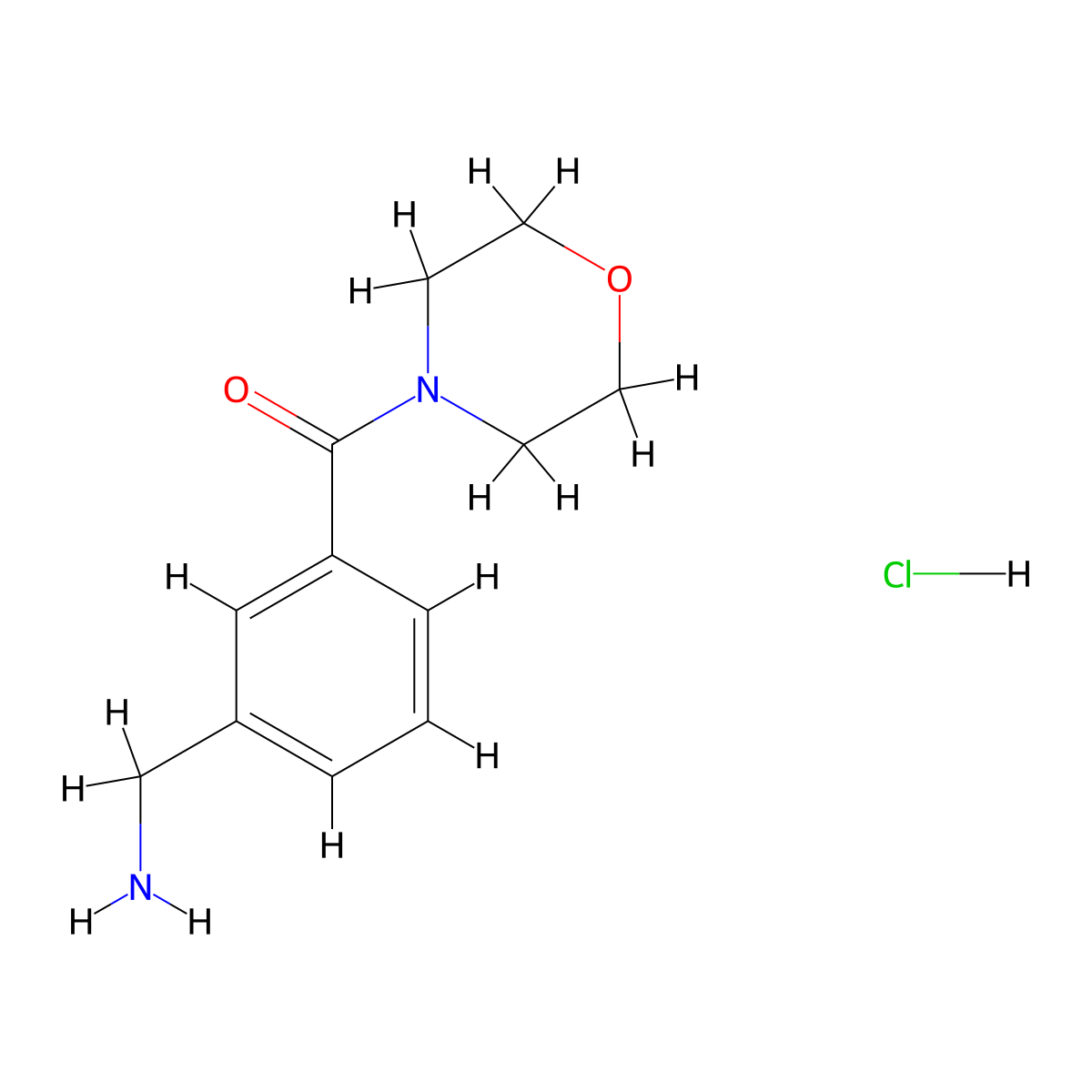 (3-(Morpholine-4-carbonyl)phenyl)methanamine hydrochloride molecular structure, CAS 1803598-90-4