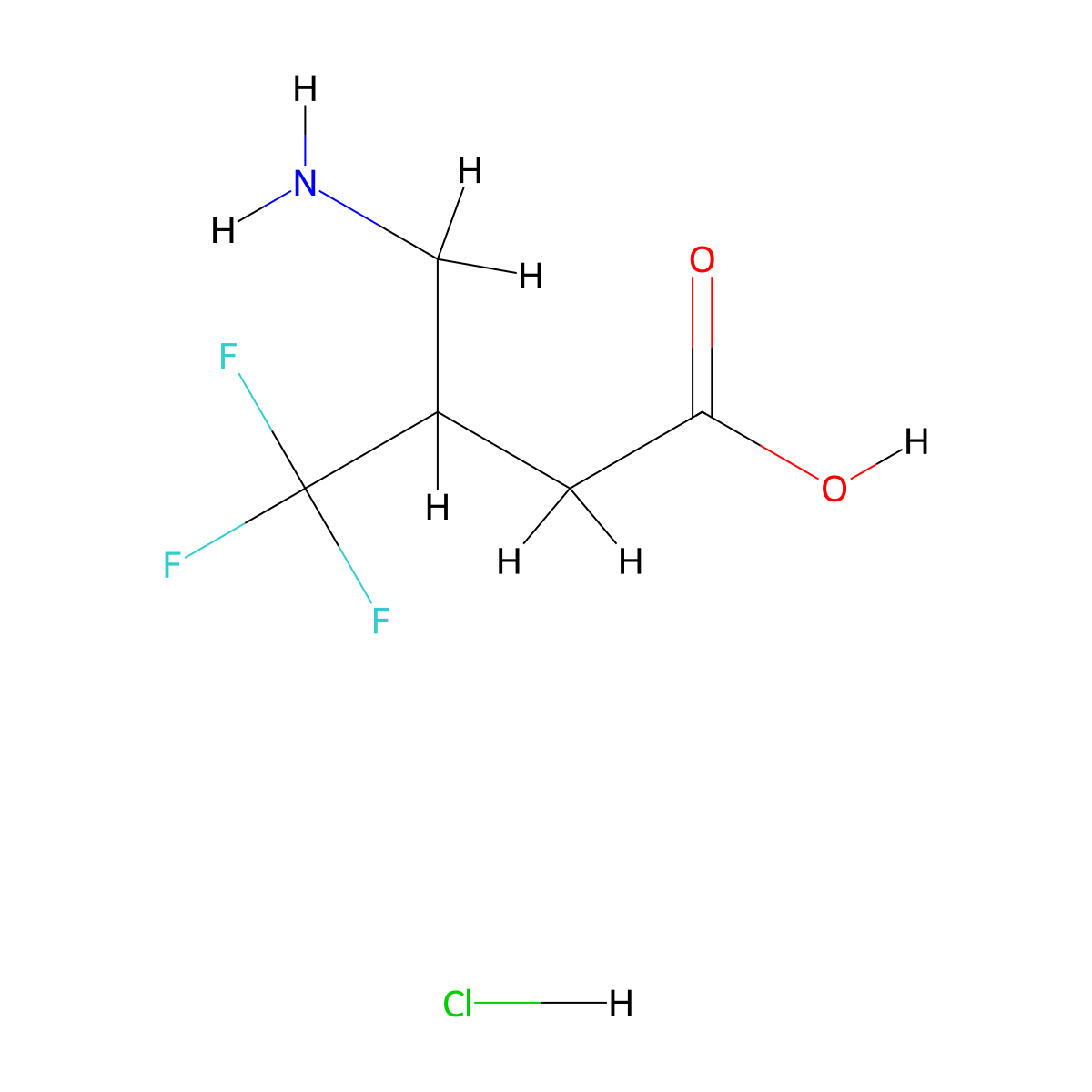 4-Amino-3-(trifluoromethyl)butanoic acid hydrochloride molecular structure, CAS 1803598-91-5