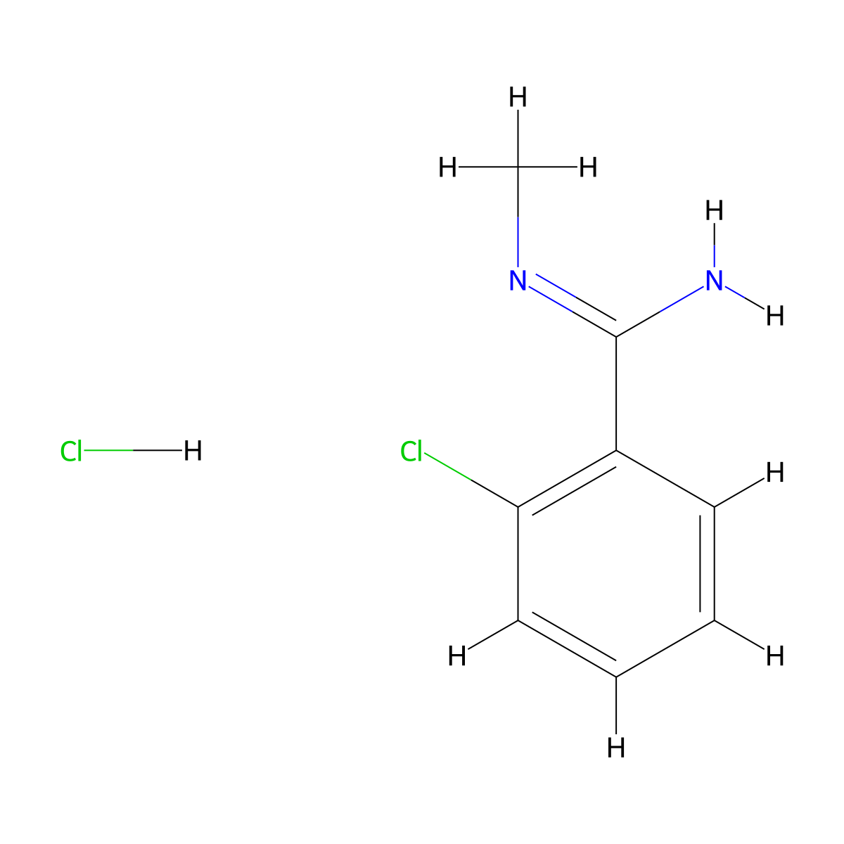 2-chloro-N-methylbenzene-1-carboximidamide hydrochloride molecular structure, CAS 1803598-95-9