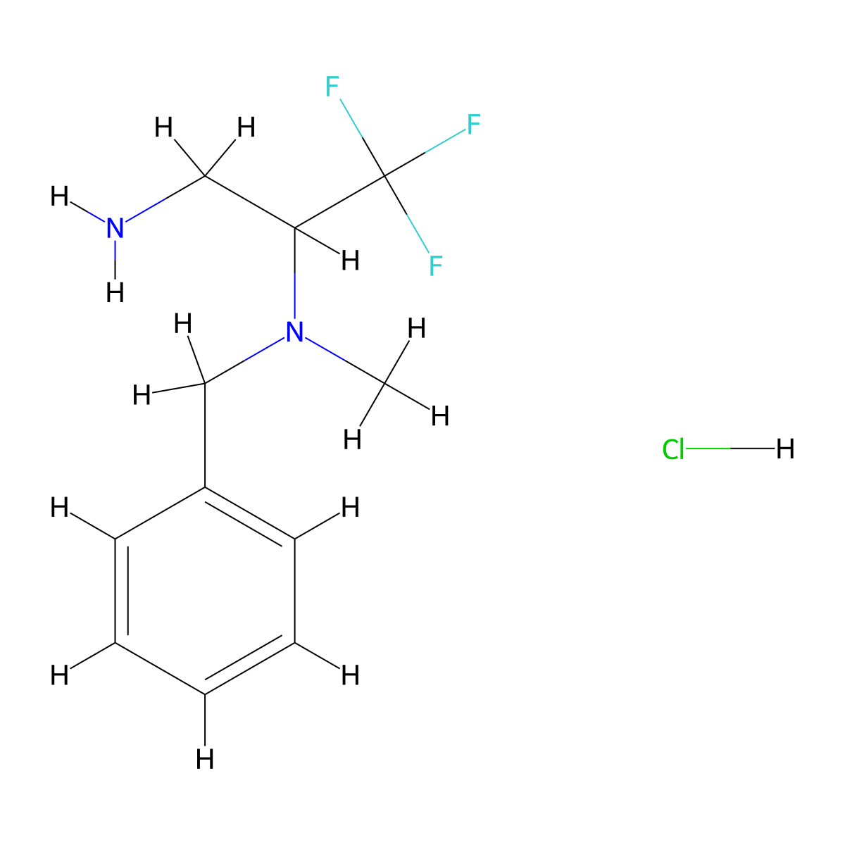 (3-Amino-1,1,1-trifluoropropan-2-yl)(benzyl)methylamine hydrochloride molecular structure, CAS 1803598-96-0