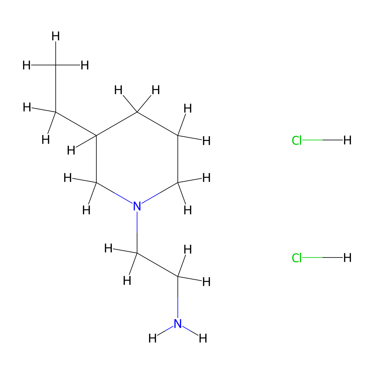 2-(3-Ethylpiperidin-1-yl)ethan-1-amine dihydrochloride molecular structure, CAS 1803599-04-3
