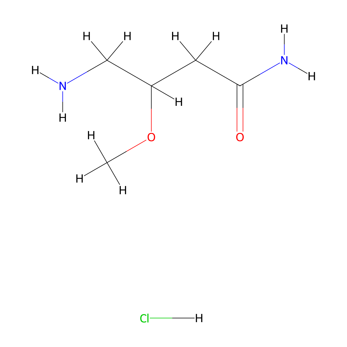 4-Amino-3-methoxybutanamide hydrochloride molecular structure, CAS 1803599-09-8