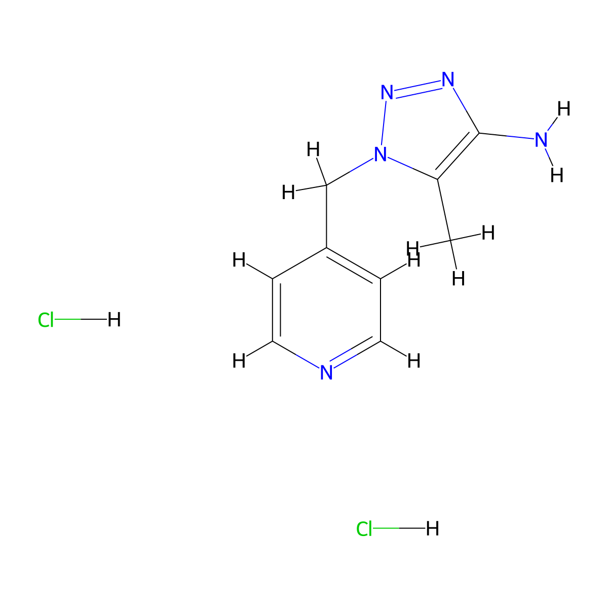 5-methyl-1-[(pyridin-4-yl)methyl]-1H-1,2,3-triazol-4-amine dihydrochloride molecular structure, CAS 1803599-13-4
