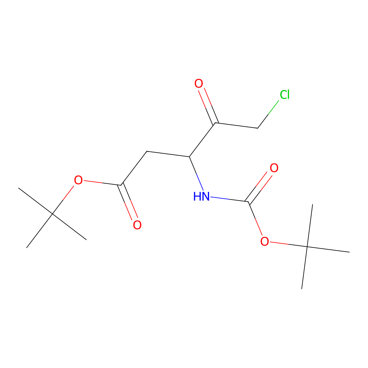 Tert-butyl 3-{[(tert-butoxy)carbonyl]amino}-5-chloro-4-oxopentanoate molecular structure, CAS 1803599-22-5