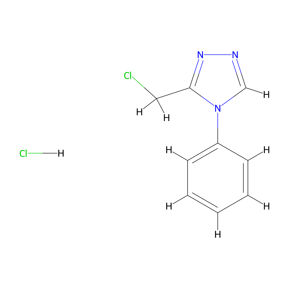 3-(chloromethyl)-4-phenyl-4H-1,2,4-triazole hydrochloride molecular structure, CAS 1803599-26-9