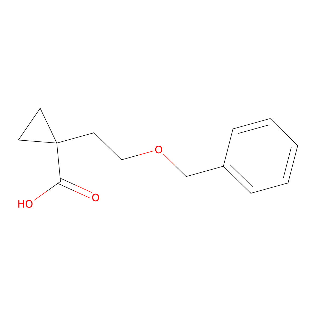 1-[2-(Benzyloxy)ethyl]cyclopropane-1-carboxylic acid molecular structure, CAS 1803599-29-2
