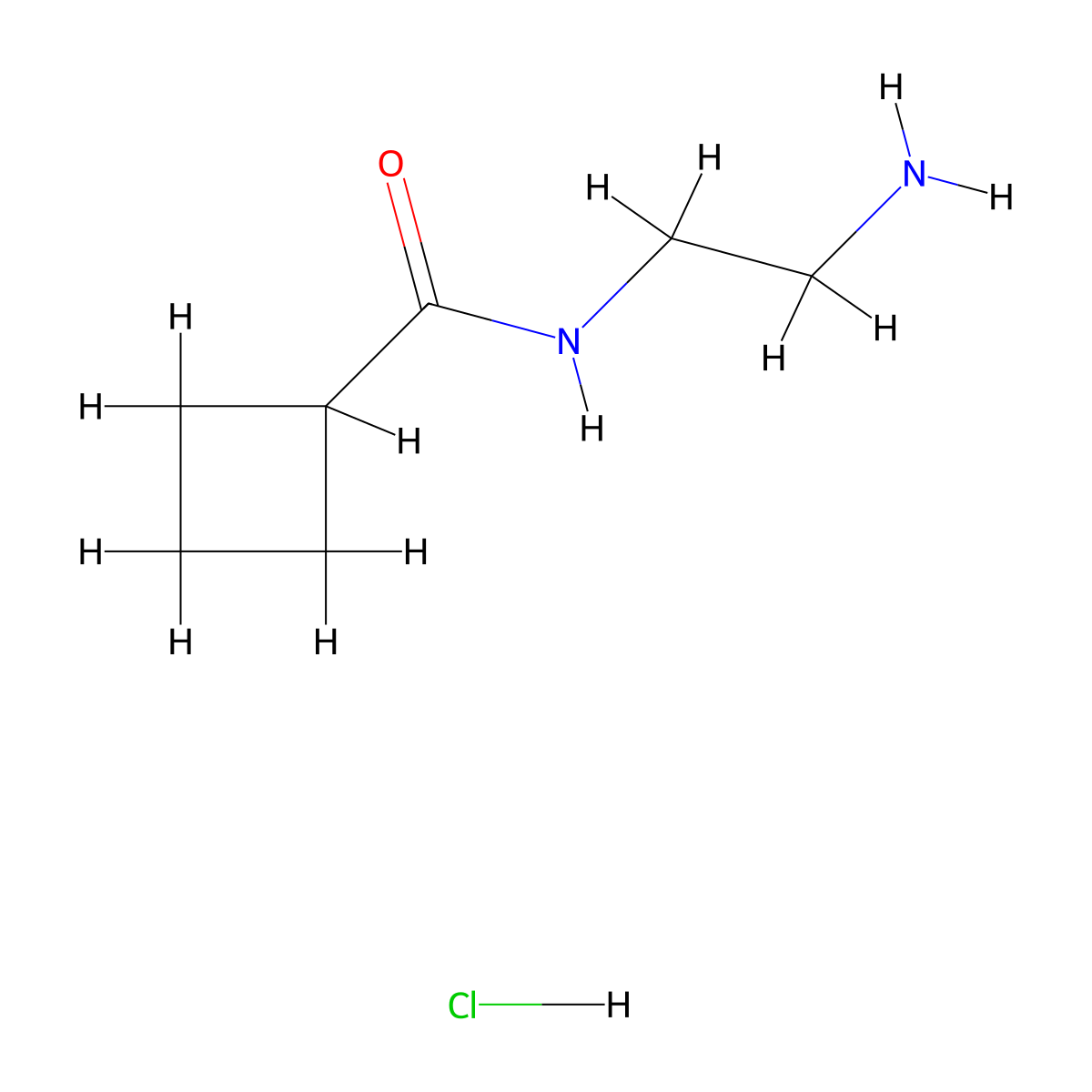 N-(2-aminoethyl)cyclobutanecarboxamide hydrochloride molecular structure, CAS 1803599-34-9
