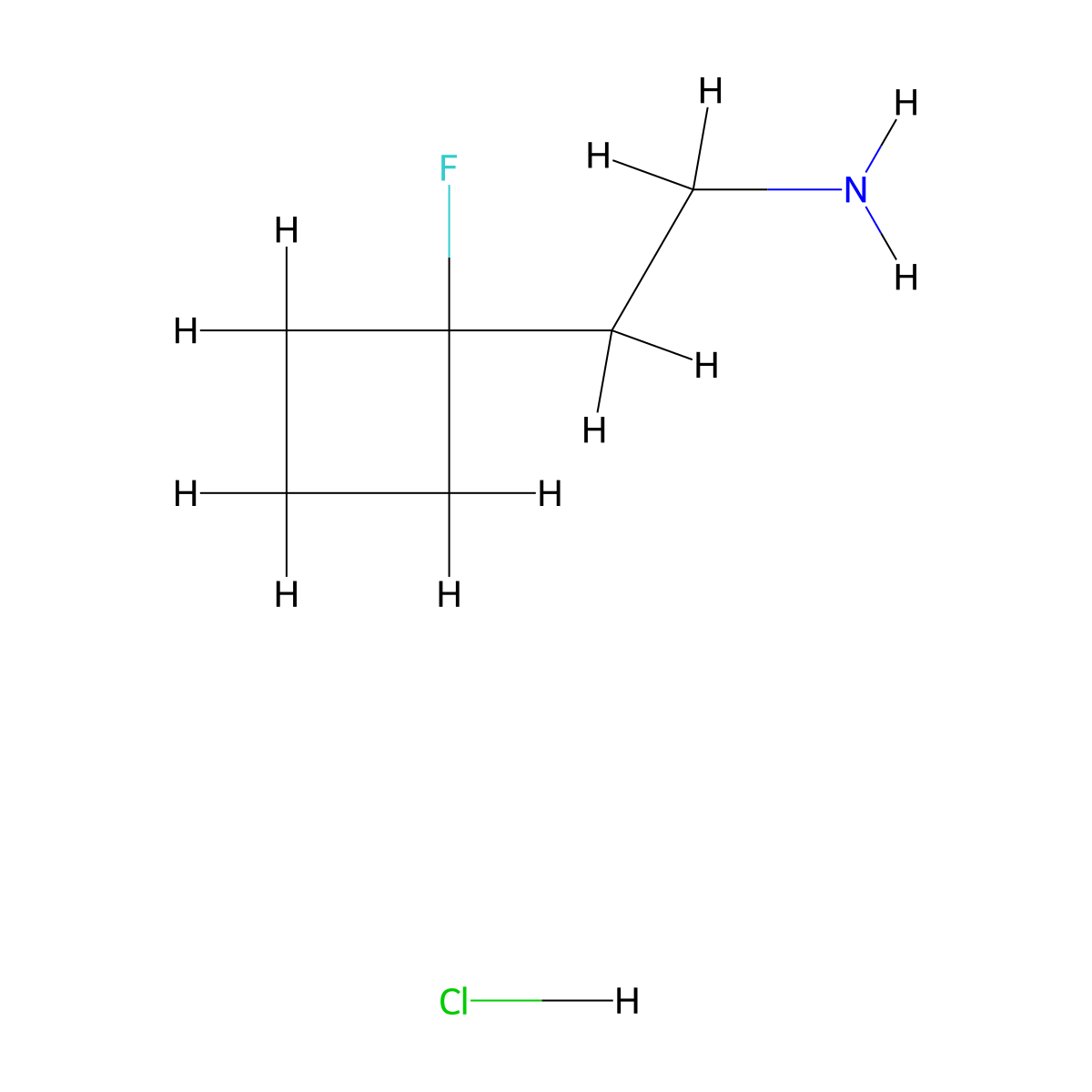 2-(1-Fluorocyclobutyl)ethan-1-amine hydrochloride molecular structure, CAS 1803599-36-1