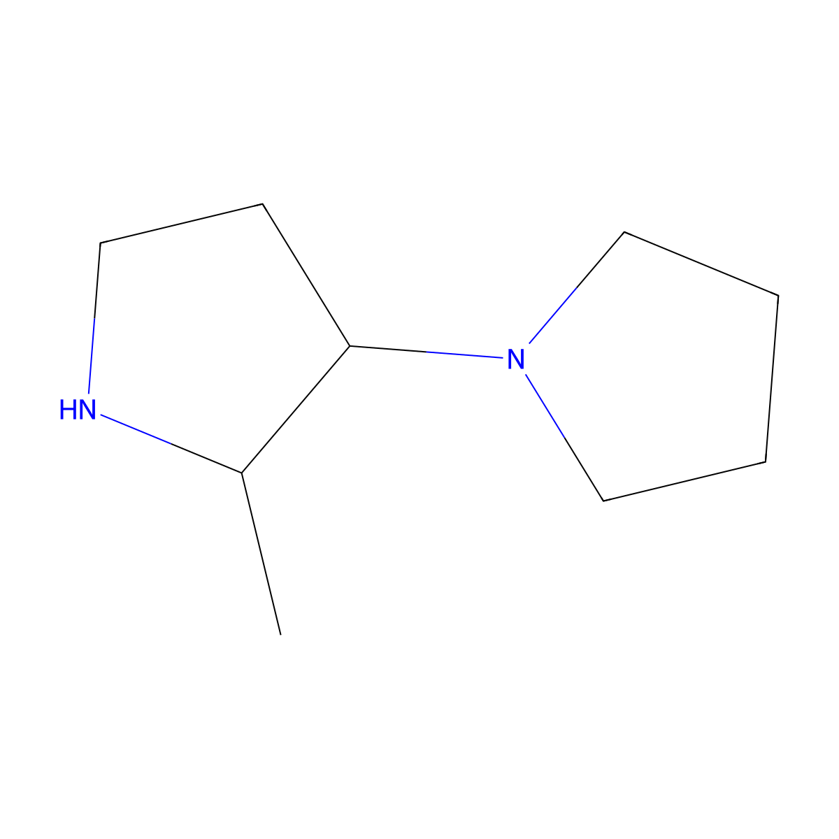 2-Methyl-3-(pyrrolidin-1-yl)pyrrolidine molecular structure, CAS 1803599-37-2