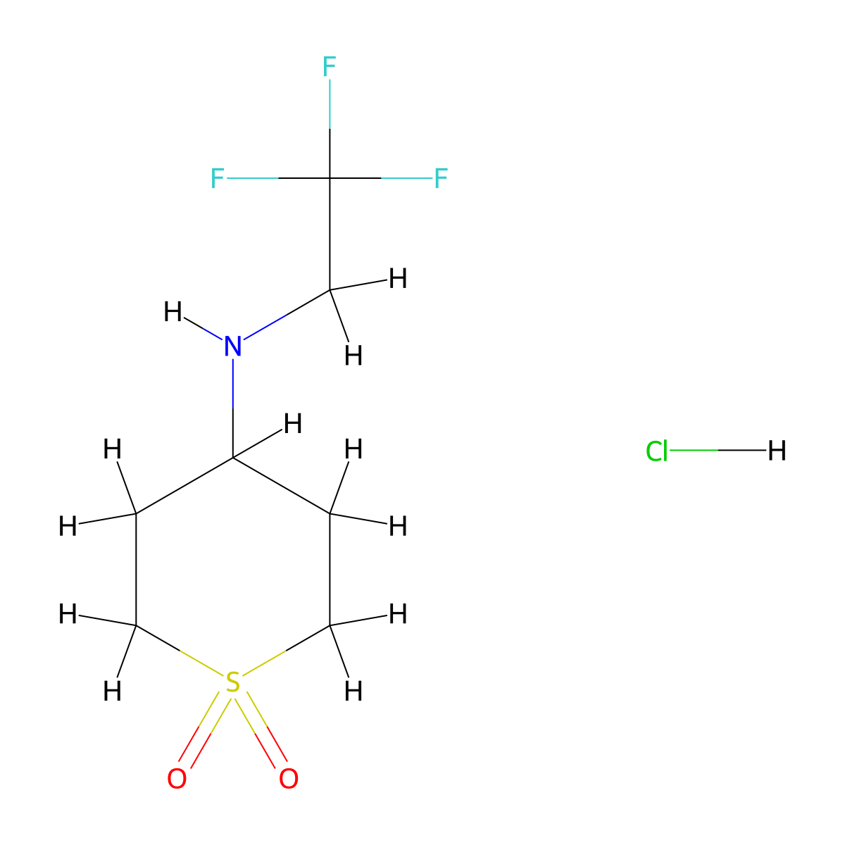 4-[(2,2,2-Trifluoroethyl)amino]-1lambda6-thiane-1,1-dione hydrochloride molecular structure, CAS 1803599-38-3