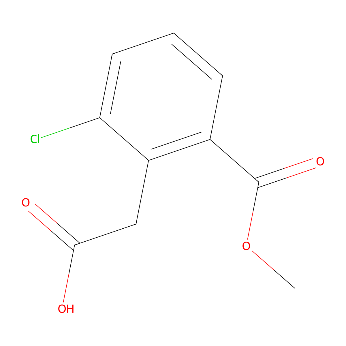 2-(2-Chloro-6-(methoxycarbonyl)phenyl)acetic acid molecular structure, CAS 1803599-41-8