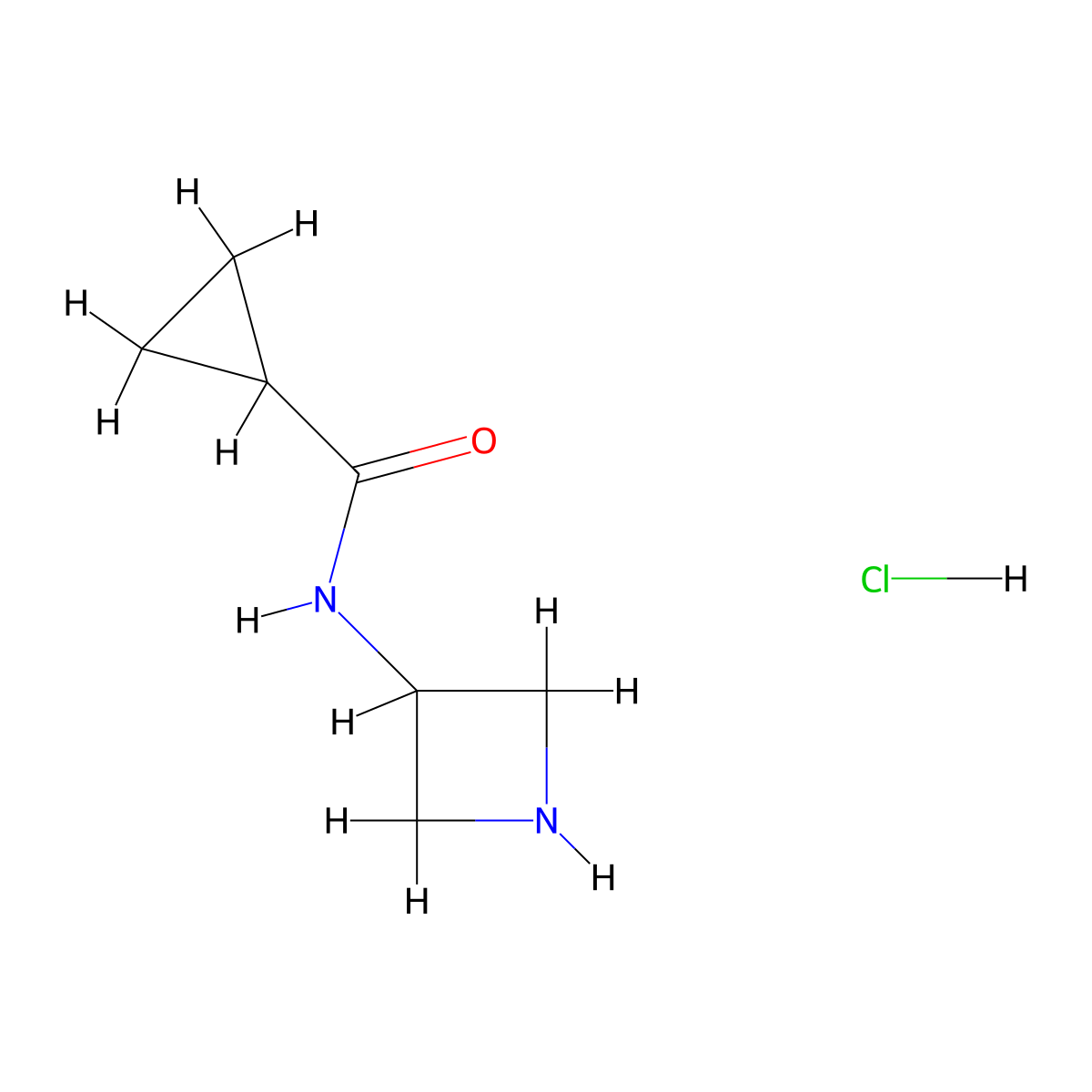 N-(azetidin-3-yl)cyclopropanecarboxamide hydrochloride molecular structure, CAS 1803599-44-1