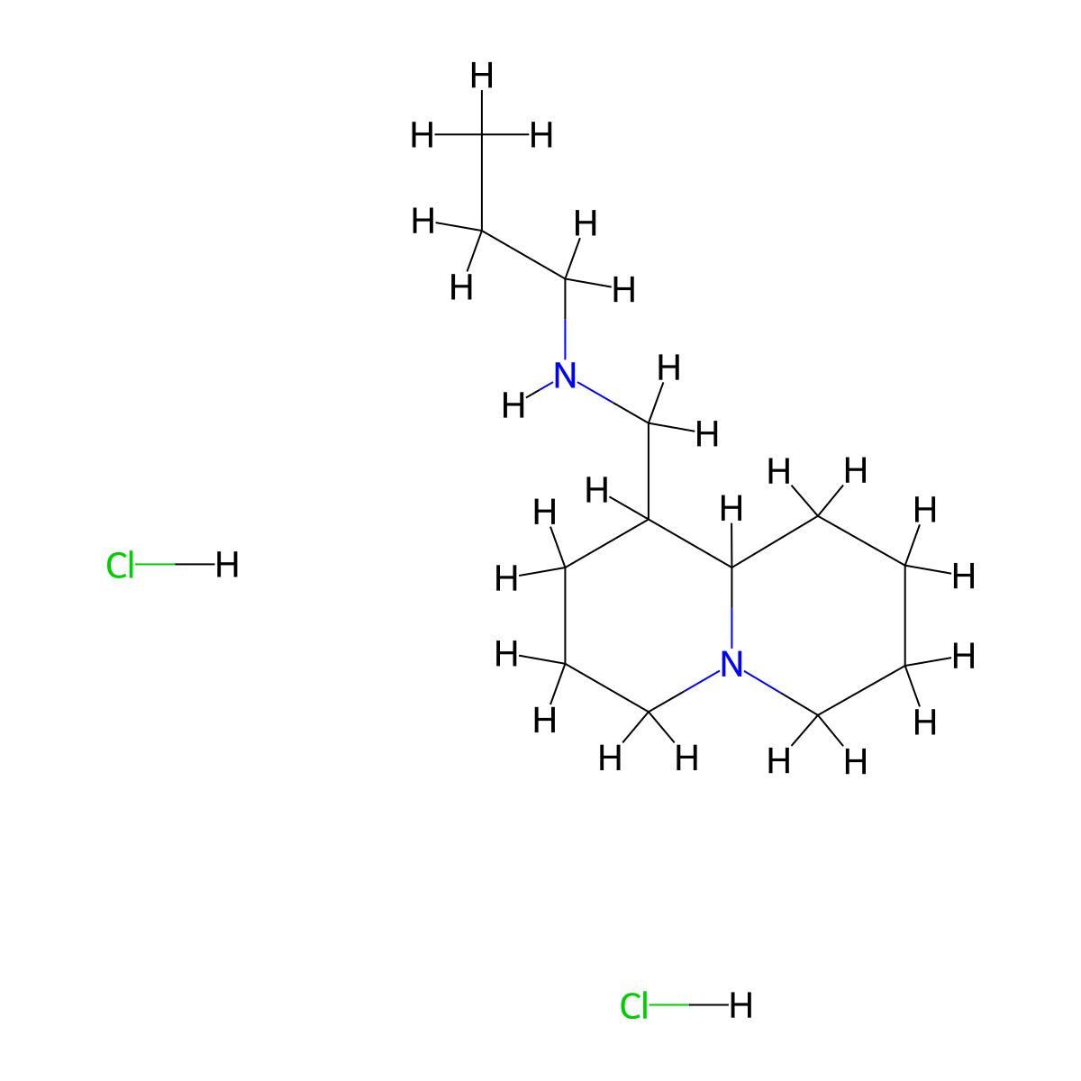 N-(Octahydro-2H-quinolizin-1-ylmethyl)propan-1-amine dihydrochloride molecular structure, CAS 1803599-45-2