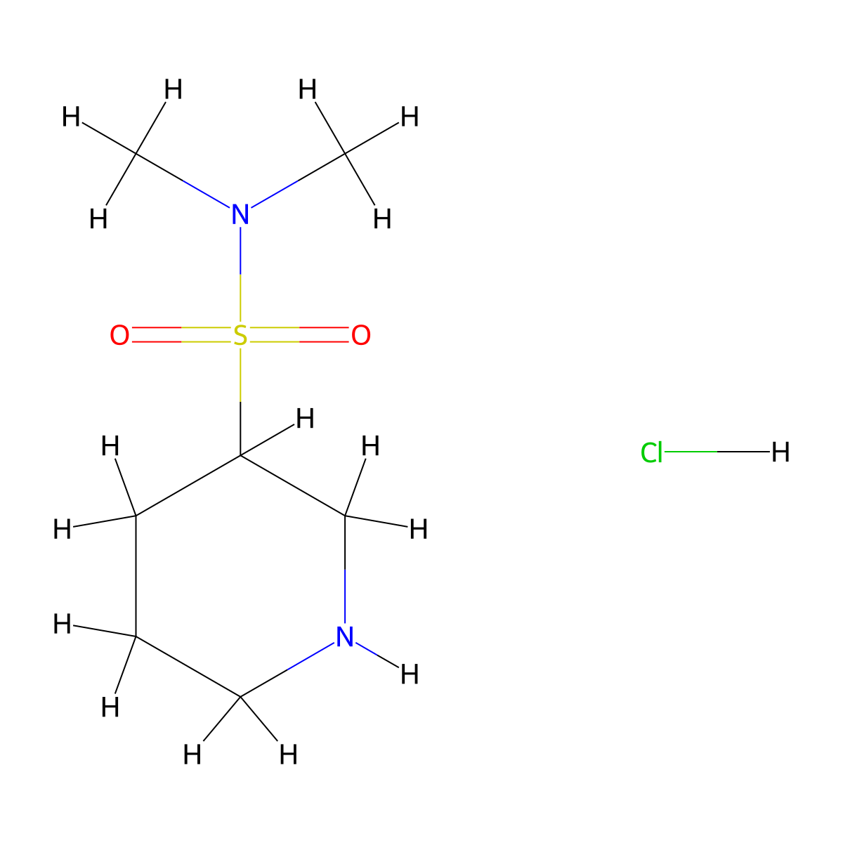 N,N-dimethylpiperidine-3-sulfonamide hydrochloride molecular structure, CAS 1803599-47-4
