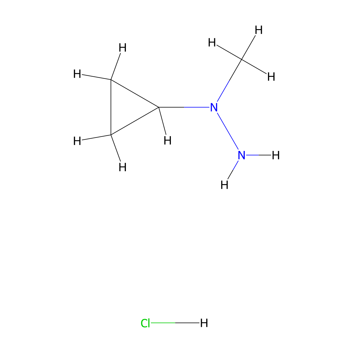 1-Cyclopropyl-1-methylhydrazine hydrochloride molecular structure, CAS 1803599-58-7