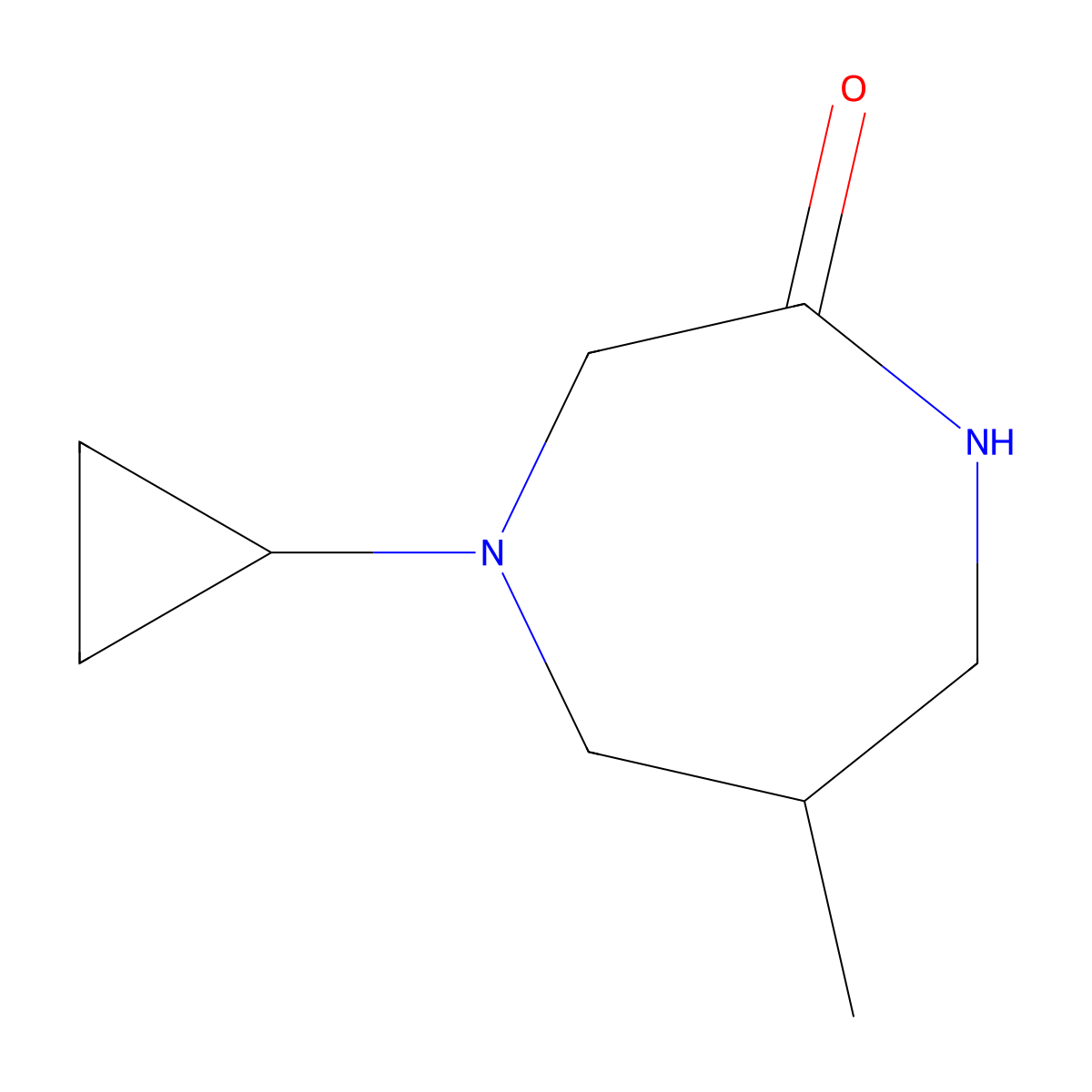 4-Cyclopropyl-6-methyl-1,4-diazepan-2-one molecular structure, CAS 1803599-59-8